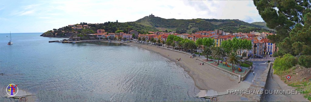 Panorama sans titre 2 modifie 1.jpg - Collioure. Panorama sur la plage de Port d'Aval. Mai 2013