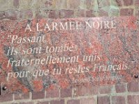 Plaque comemorative  Mémorial Armée Noire, Boulevard d'Alger.