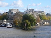 Le square du vert Galand à l'Ile de la Cité depuis le Pont des Arts. Le 10 novembre 2013
